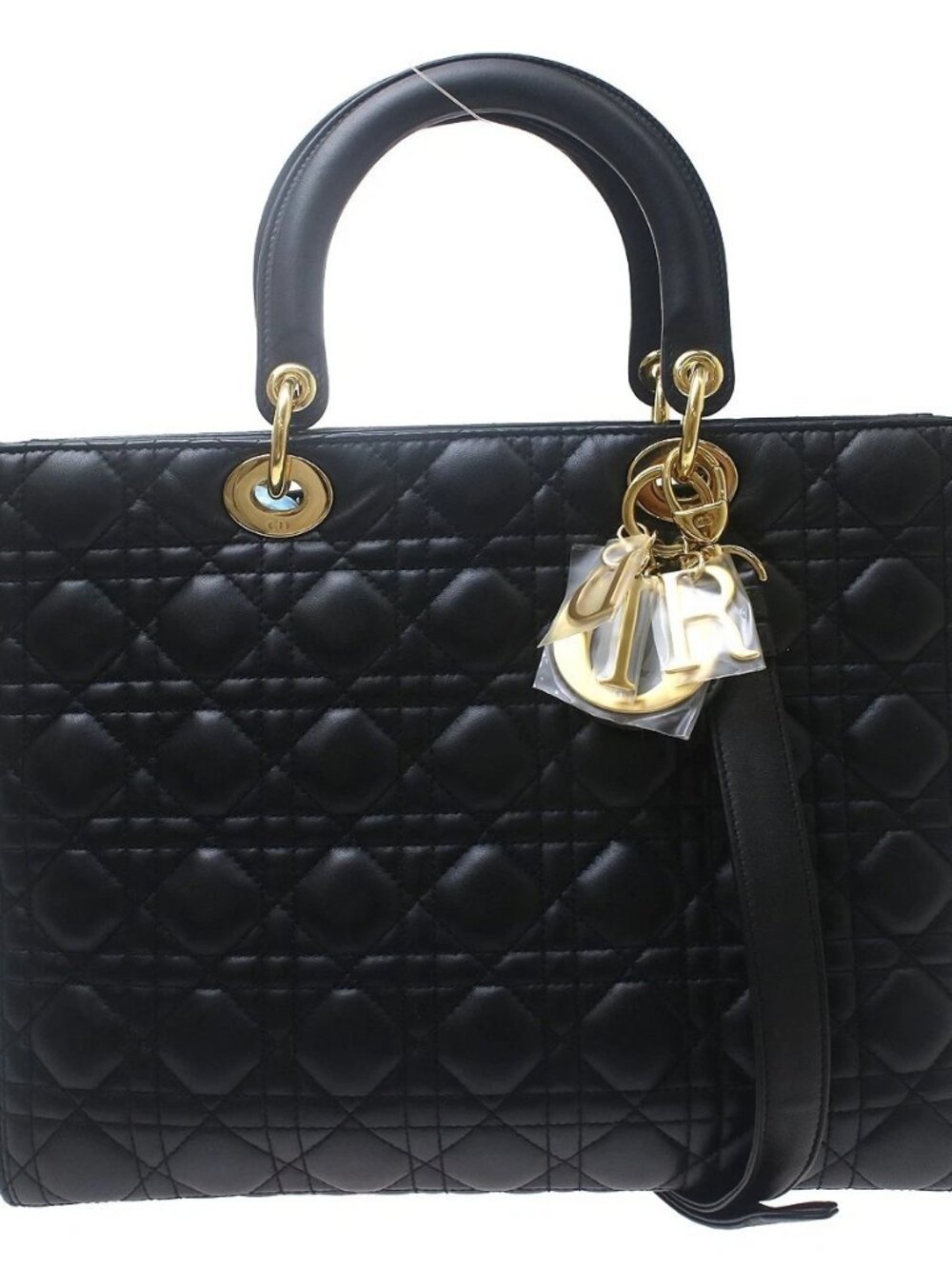 Best08 Christian Dior Black Lady Dior Cannage 2way Handbag 16-BO-O118 NQ11814